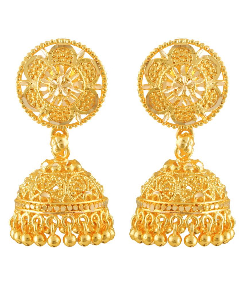     			Vighnaharta Traditional wear Gold Plated Screw back alloy Jhumki Earring for Women and Girls  {VFJ1422ERG}