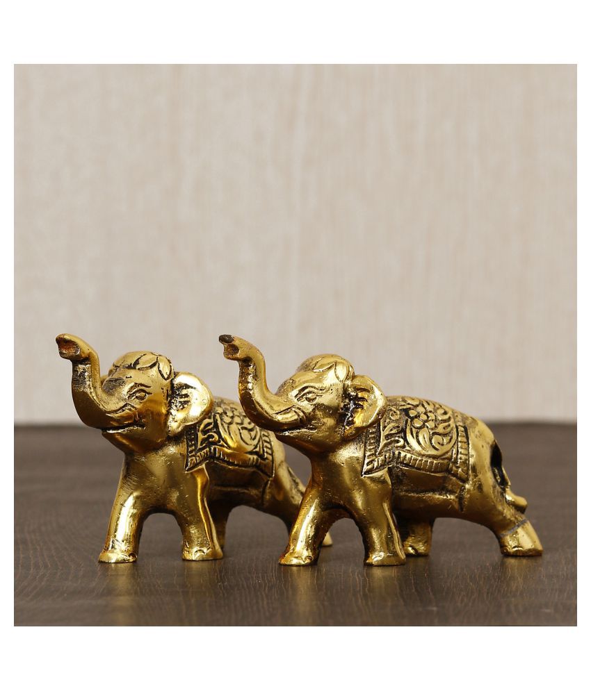    			eCraftIndia Gold Mix Metal Figurines - Pack of 2
