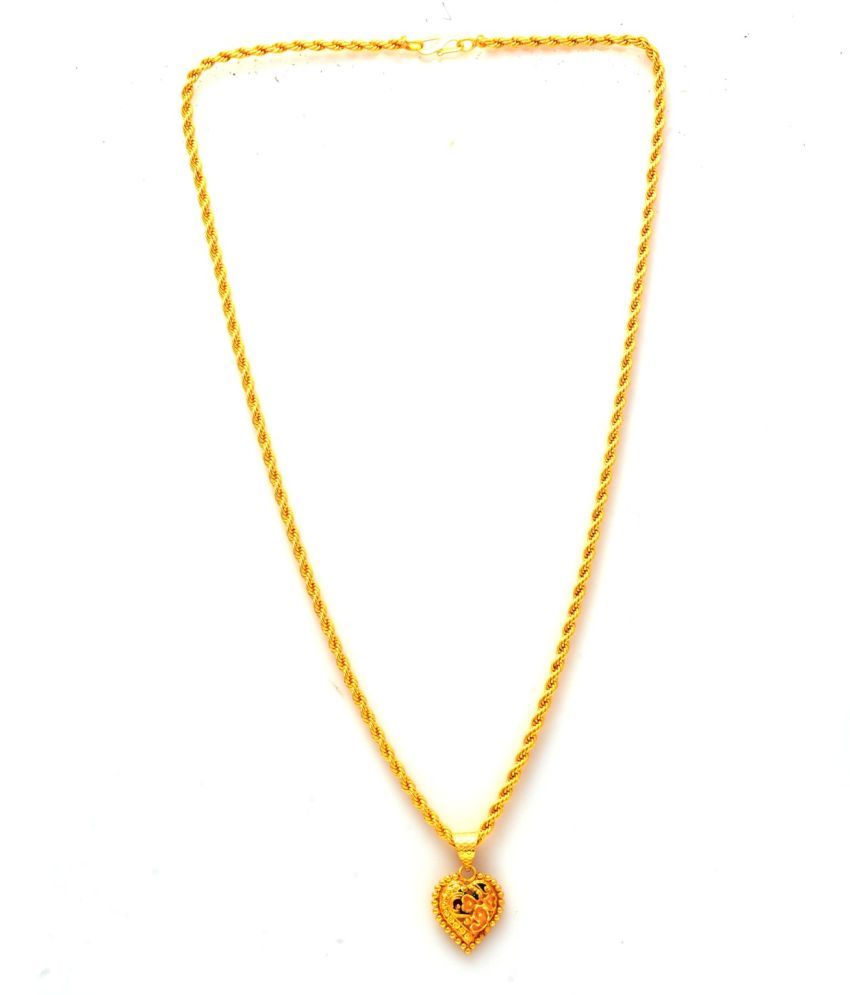     			Jewar Mandi New Design Gold Plated Locket/Pendant with Rope/Rassi Chain Daily use for Men, Women & Girls, Boys