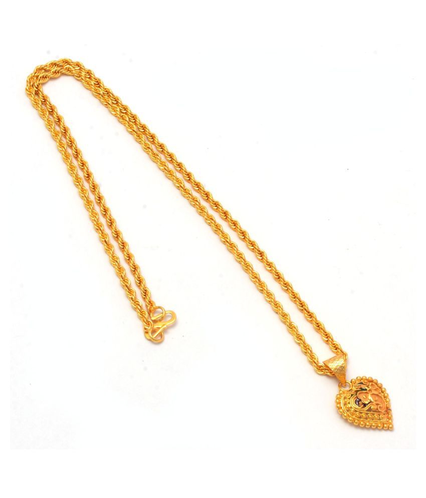     			Jewar Mandi New Design Gold Plated Locket/Pendant with Rope/Rassi Chain Daily use for Men, Women & Girls, Boys