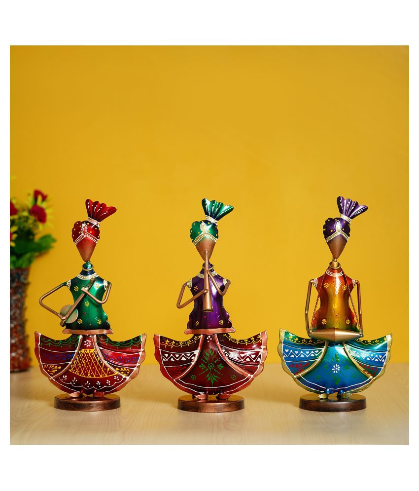     			eCraftIndia Multicolour Iron Figurines - Pack of 3