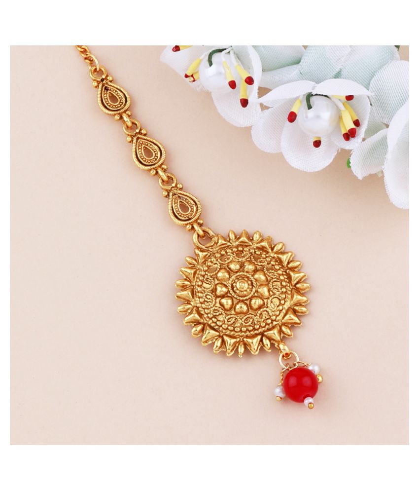     			Classic Look Gold Plated Traditional Maang Tikka Jewellery For women Girl