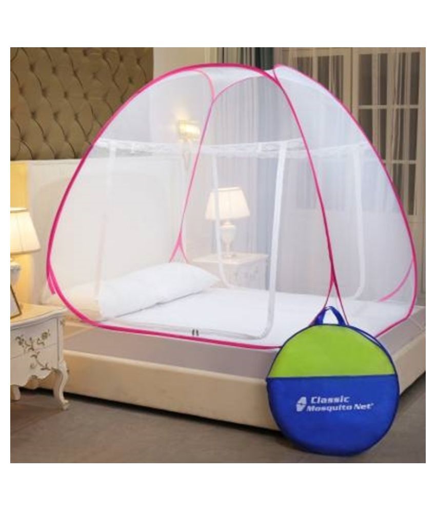     			Classic Mosquito Net King Pink Plain Mosquito Net- Machardani