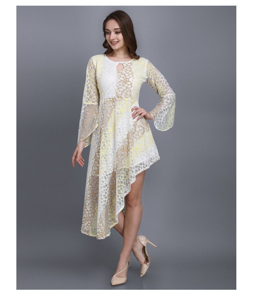     			Selvia Net Multi Color Asymmetric dress -