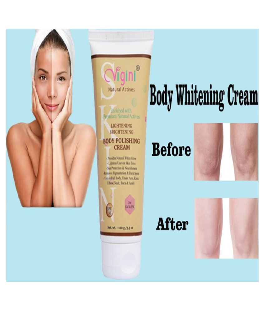     			Vigini Skin Body Whitening Polishing Sunscreen Cream Lightening Kozicare Glow D Tan Goree Under Arms Face Serum SPF 30 100 g