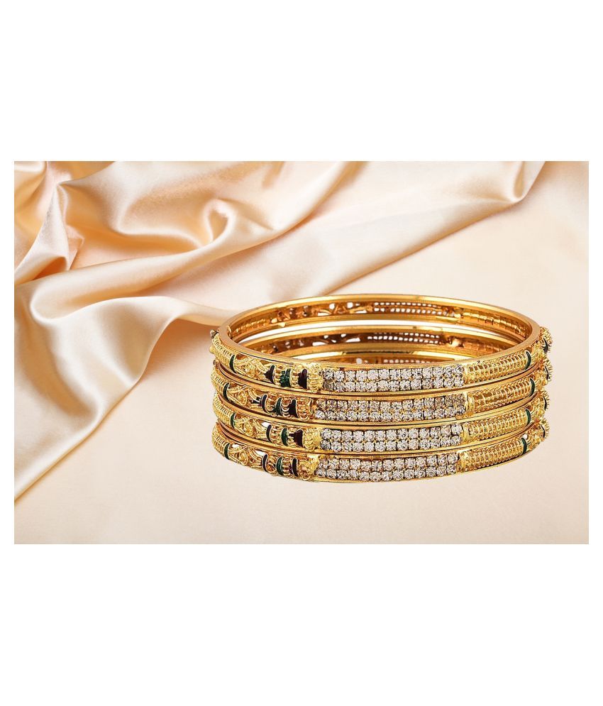     			YouBella Stylish Traditional Jewellery Gold Plated Bangle Set for Women (Golden)(YBBN_91058_2.4)