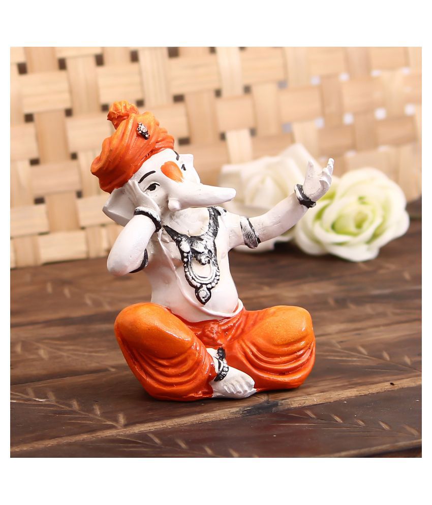eCraftIndia Showpiece Resin Ganesha Idol 10 x 8 cms Pack of 1
