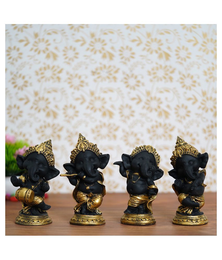     			eCraftIndia Showpiece Resin Ganesha Idol 7 x 7 cms Pack of 4