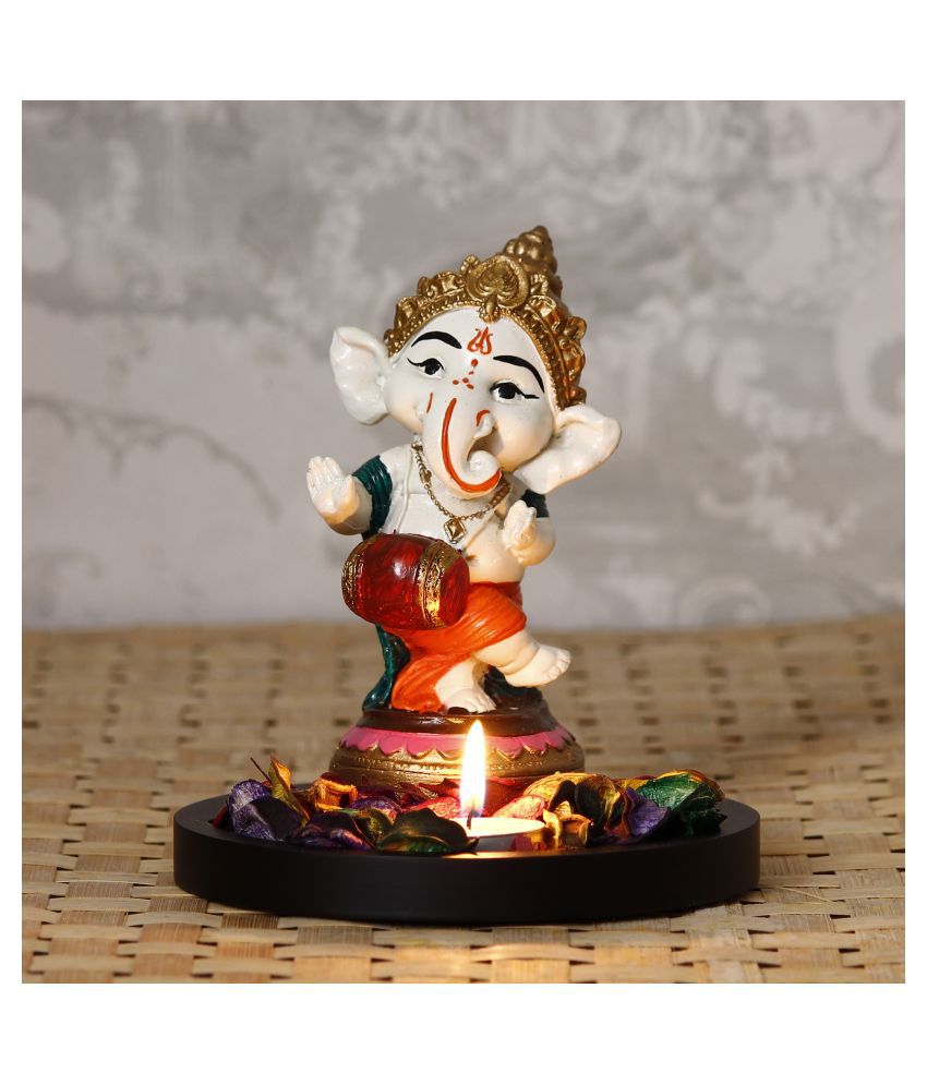     			eCraftIndia Showpiece Wood Ganesha Idol 15 x 15 cms Pack of 1
