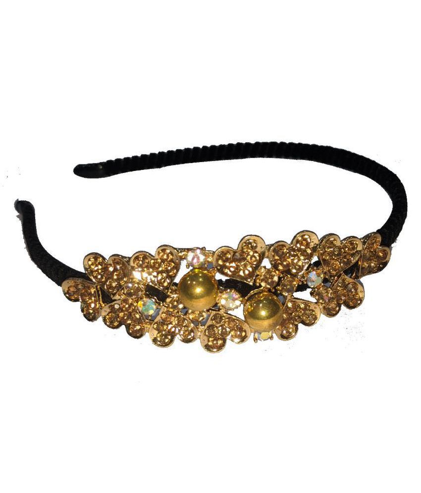 ASG Fancy Stone Work Party Wear Hair Band / Hair Accessories for Girls &  Women - Golden: Buy Online at Low Price in India - Snapdeal