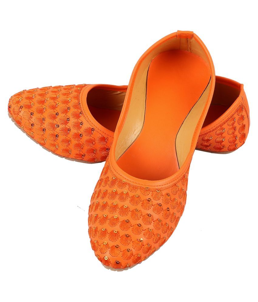     			Raj Orange Ethnic Footwear