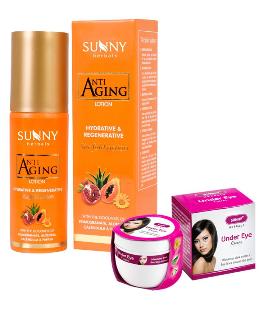     			SUNNY HERBALS Antiaging Lotion, Under Eye Night Cream 50 gm Pack of 2