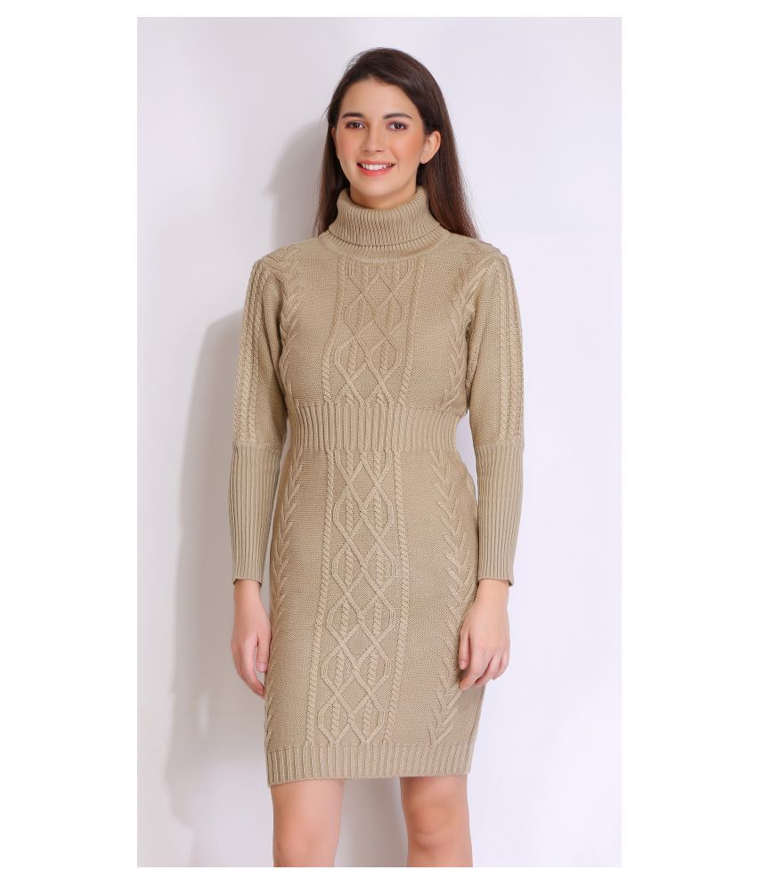 Joe Hazel Woollen Beige Bodycon Dress 