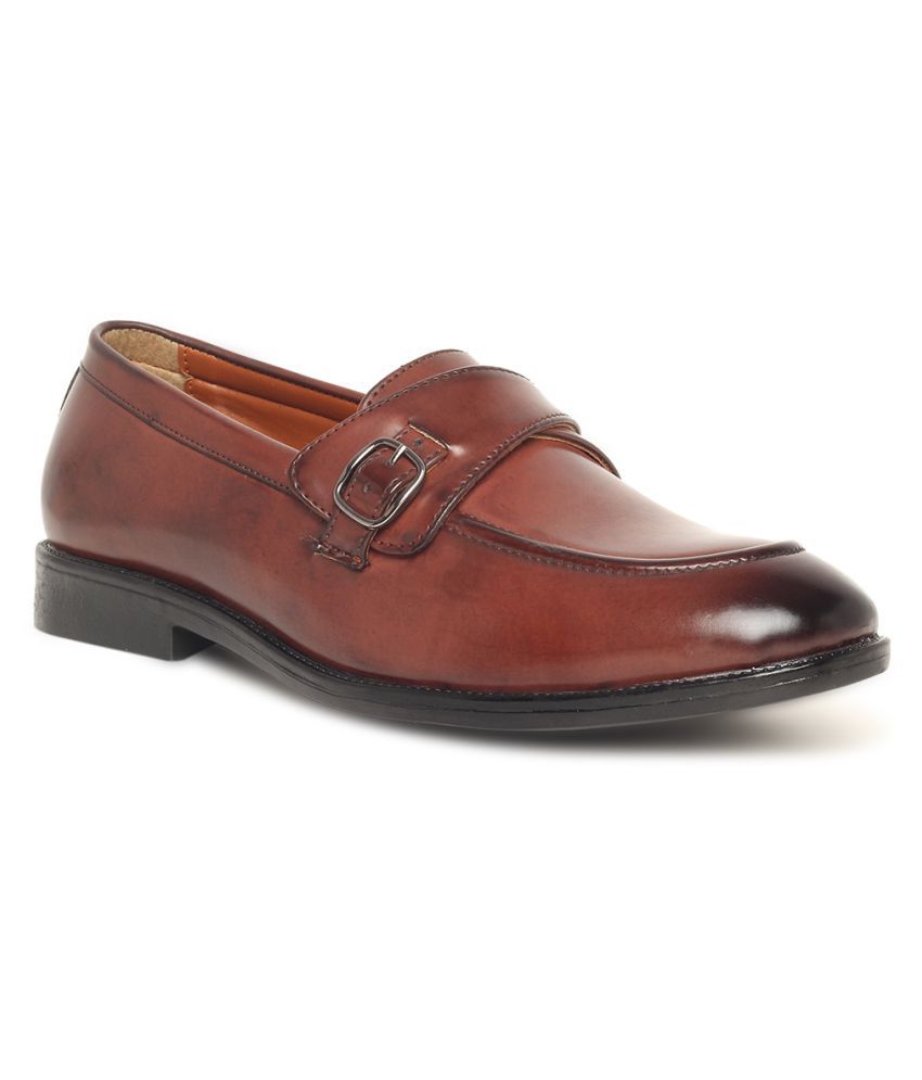     			MUTAQINOTI Monk Strap Artificial Leather Red Formal Shoes