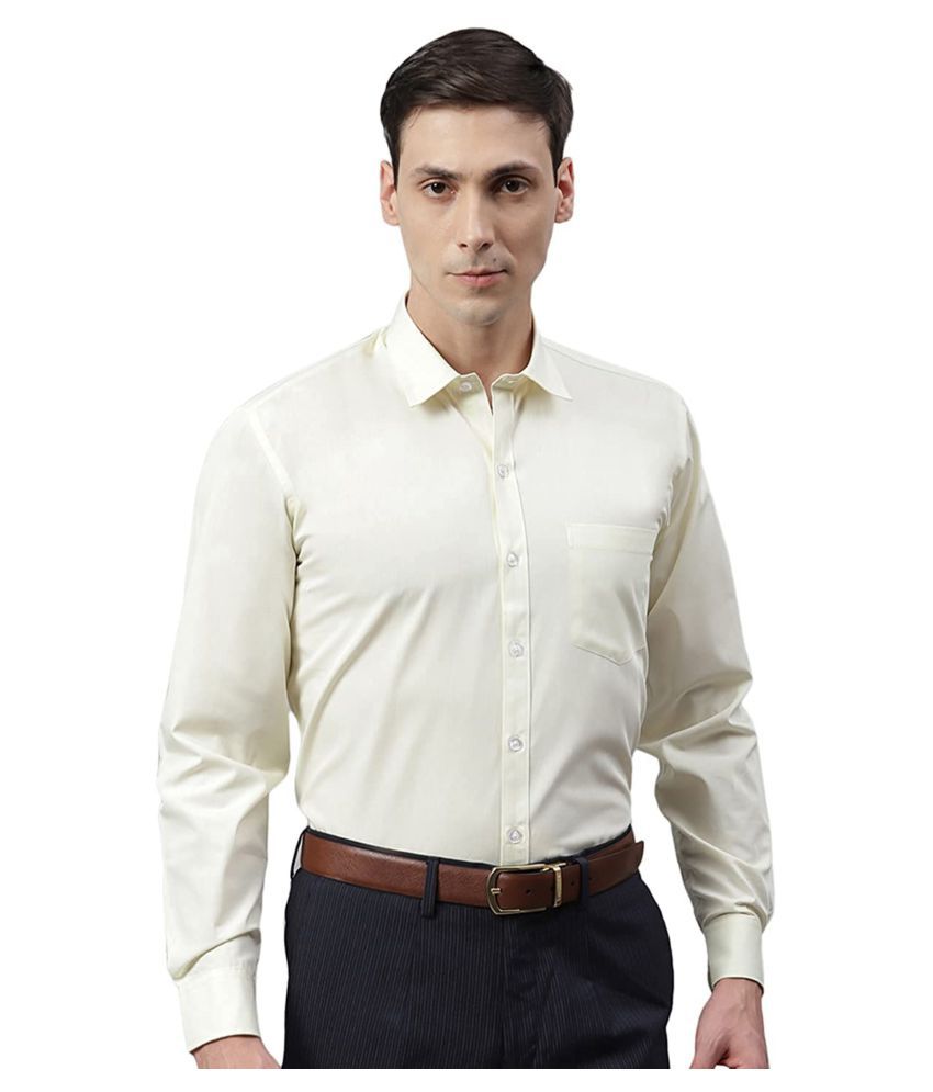     			Makhanchor - Yellow Cotton Slim Fit Men's Formal Shirt (Pack of 1)
