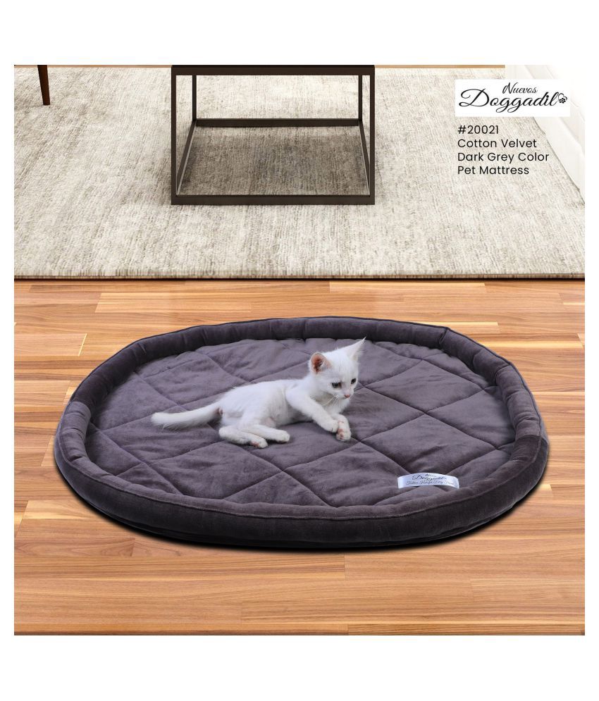 Cotton Velvet Solid Crosshatch Quilted Pet Mattress For Dogs & Cats