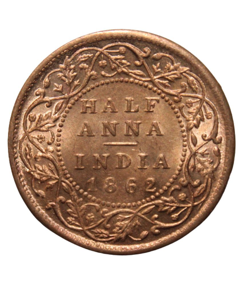     			Half Anna 1862 - Empress Queen British India Old and very Rare Coin
