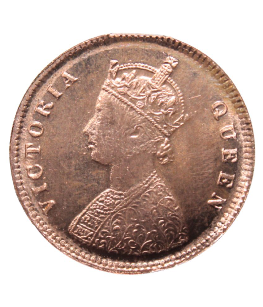     			Half Anna - 1875 Empress Queen British India Old and very Rare Coin