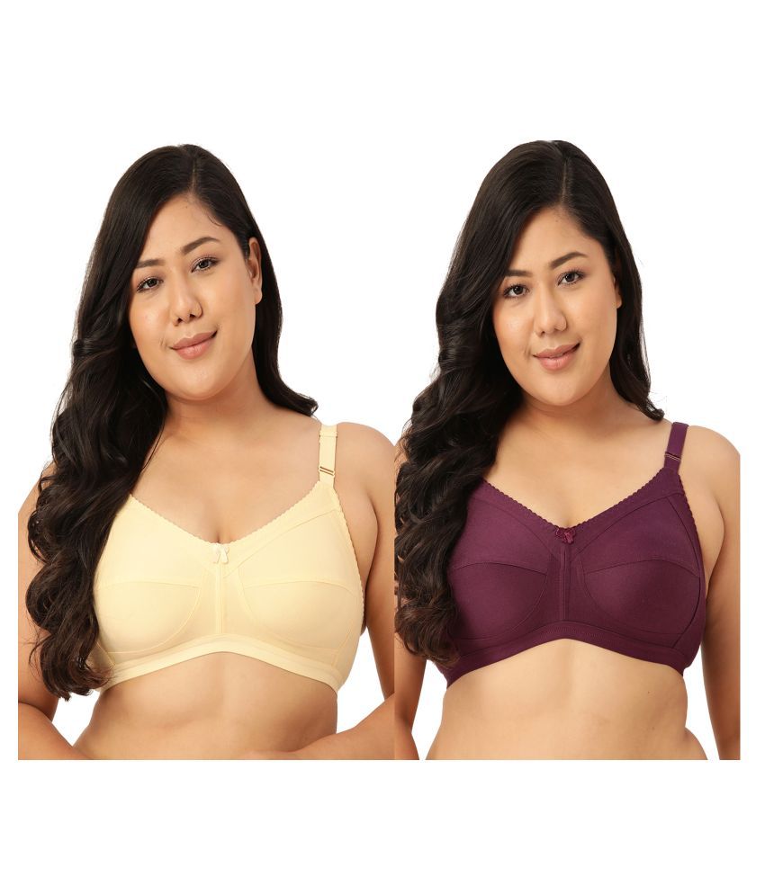     			Leading Lady Pack of 2 Cotton Non Padded Women's T-Shirt Bra ( Multi Color )