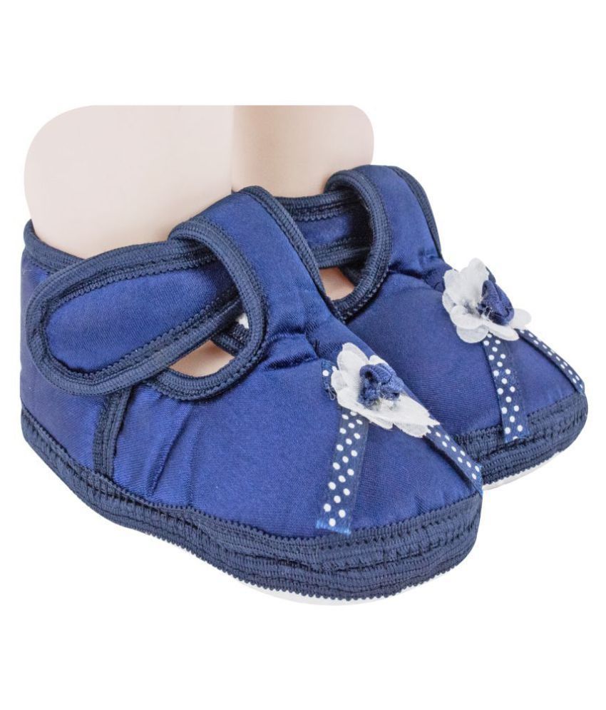     			Neska Moda Baby Girls Satin Booties for 6 To 12 Months (Blue)