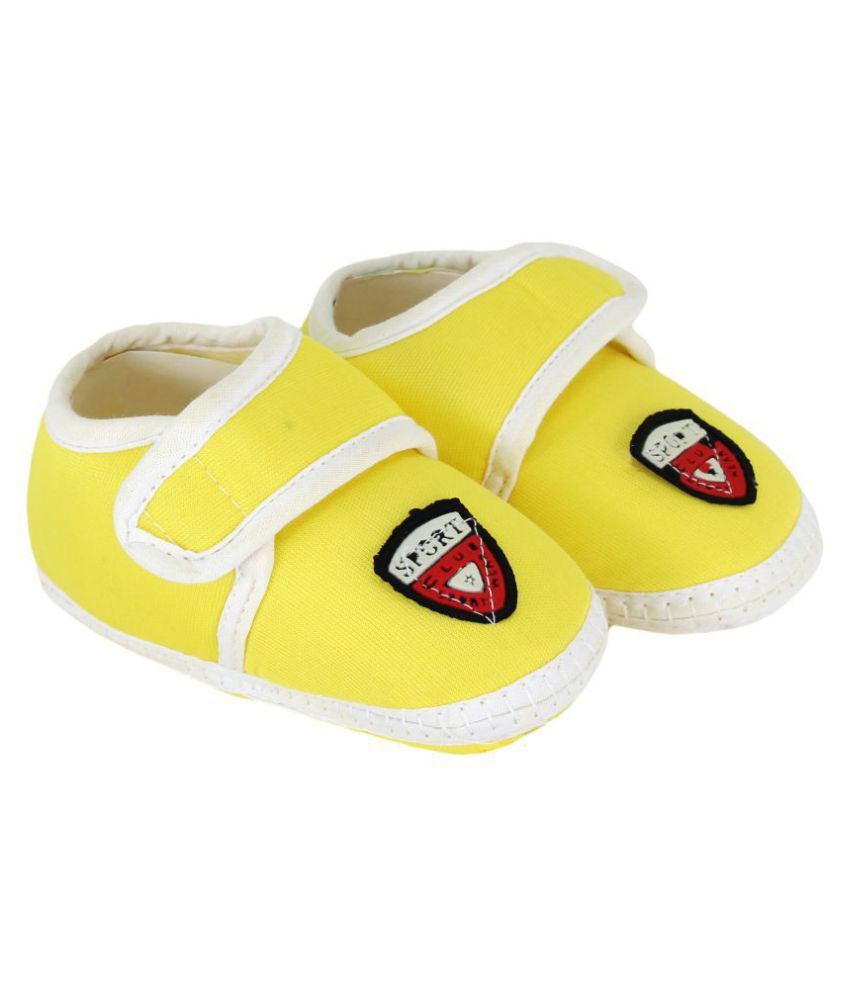     			Neska Moda Baby Unisex Sport Yellow Booties/Shoes For 0 To 12 Months Infants-SK187