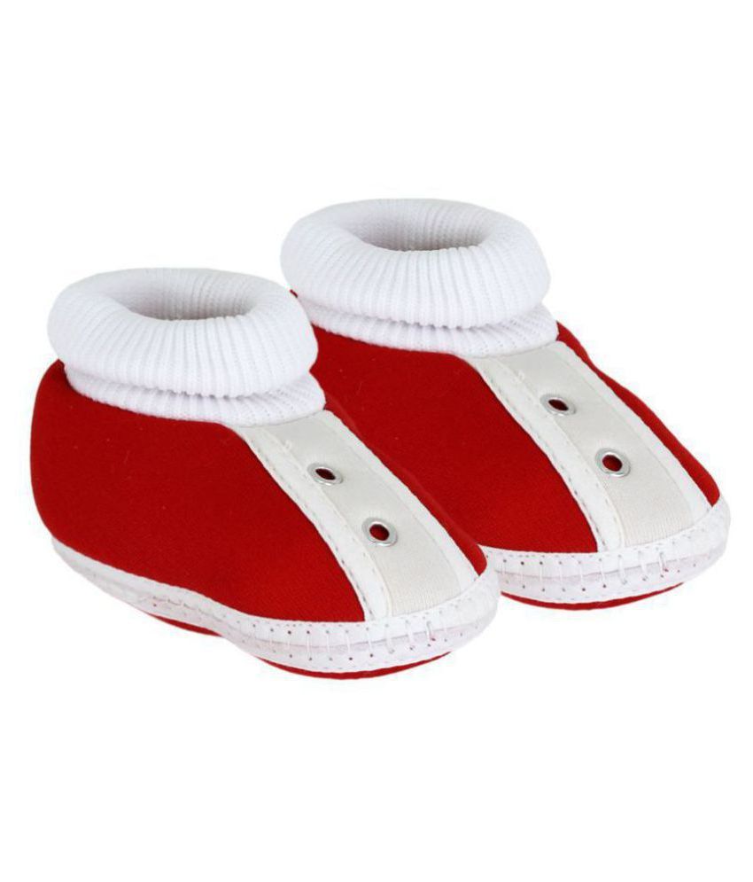     			Neska Moda Baby Unisex Studd Red Booties/Shoes For 0 To 12 Months Infants-SK181