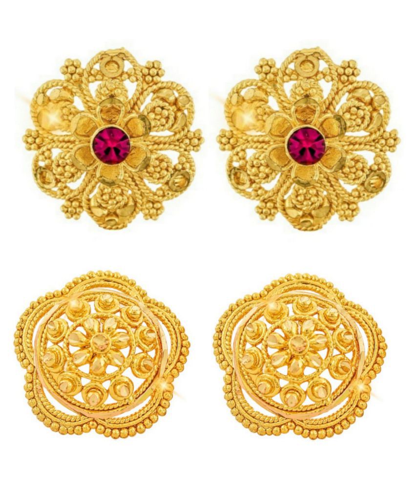     			Vighnaharta Sizzling Charming Alloy Gold Plated Stud and Chandbali Earring Combo set For Women and Girls  Pack of- 2 Pair Earrings-VFJ1117-1140ERG