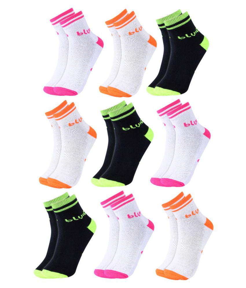     			Williwr Women's Multicolor Cotton Solid Combo Ankle Length Socks