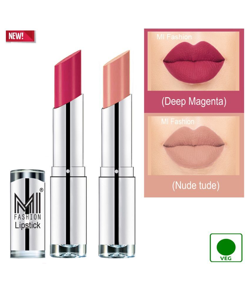     			MI FASHION 100% Veg Soft Matte Long Stay Lipstick Nude tude Nude Pack of 2 7 g