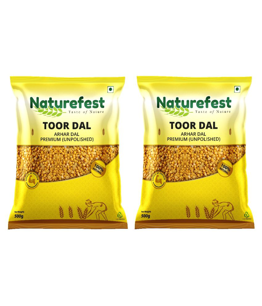 Naturefest Premium Unpolished Toor Dal 500g + 500 gm Pack of 2