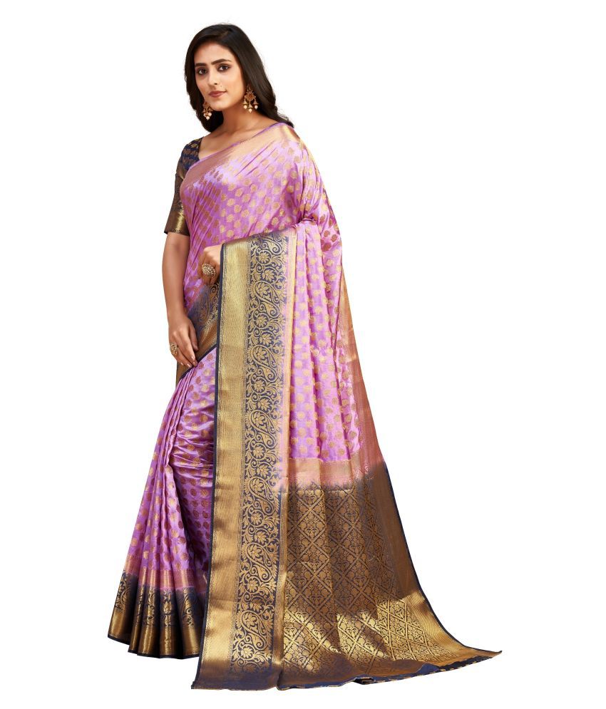 Rekha Fashion Hub Pink Banarasi Silk Saree - Single - Buy Rekha Fashion ...