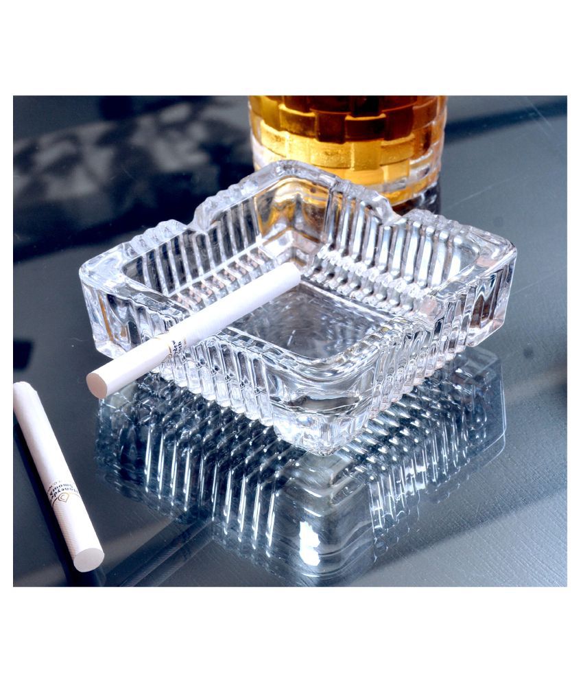 Square Shaped Classic Ash Tray Made of Crystal