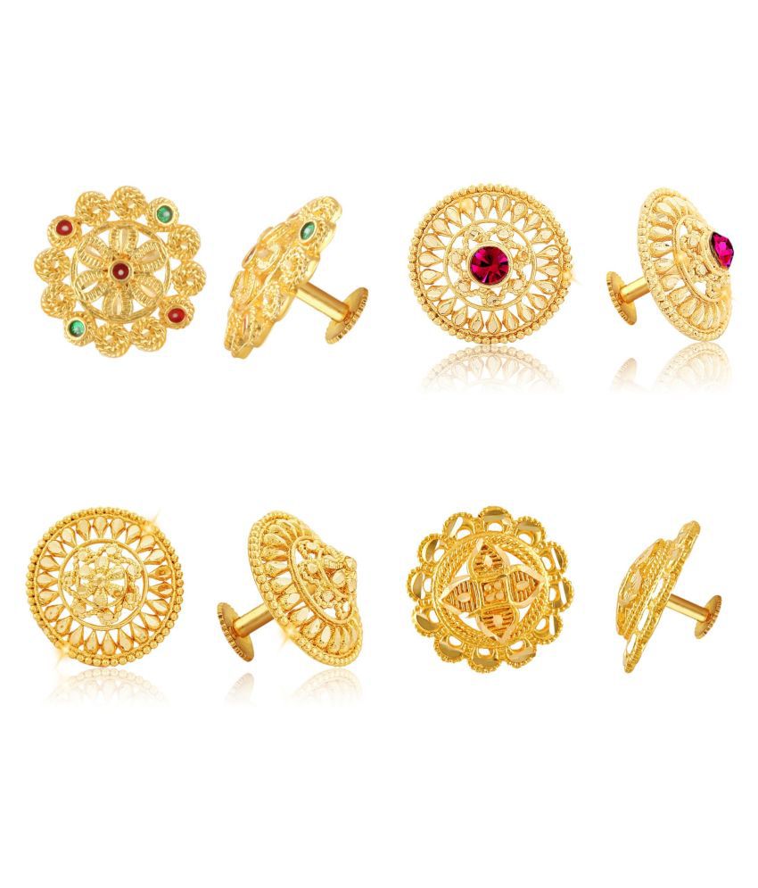     			Vighnaharta Sizzling Graceful Alloy Gold Plated Stud Earring Combo set For Women and Girls ( Pack of- 4 Pair Earrings)-VFJ1118-1123-1433-1434ERG