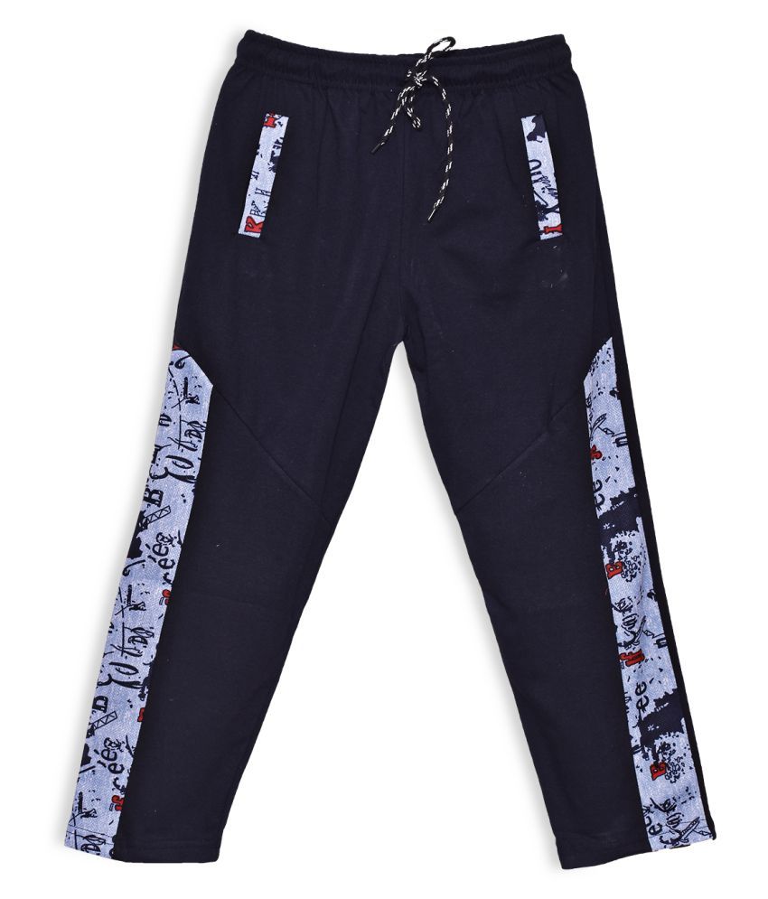     			Fashionable navy blue color track pant in 100% cotton for boys