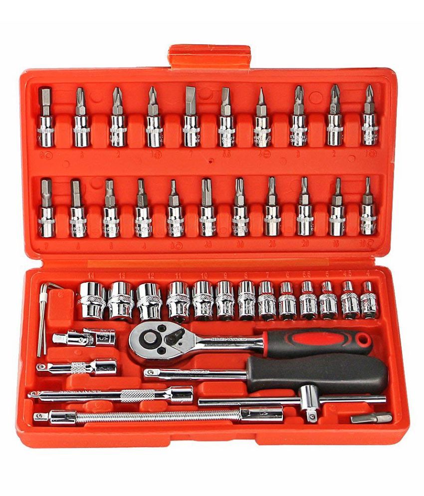     			Shopper52-46 in 1 Pcs Tool Kit & Screwdriver Set Multi-Purpose Combination Socket Set Case Precision Screw Driver Tool Box