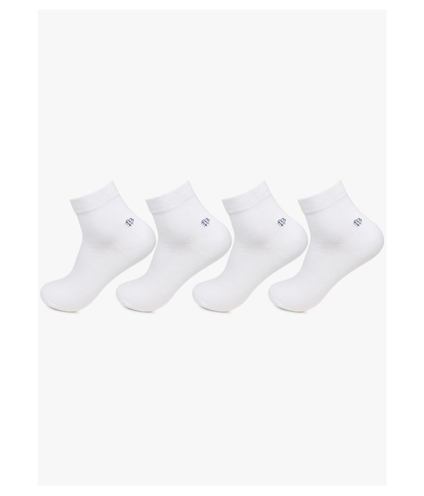     			Bonjour - Cotton Men's Solid White Ankle Length Socks ( Pack of 4 )