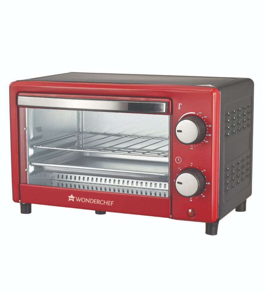 Wonderchef Oven Toaster Griller (OTG) Crimson Edge - 9 Litres - with Auto-shut Off, Heat-resistant Tempered Glass, Multi-stage Heat Selection, 2 Years Warranty, 650W, Red