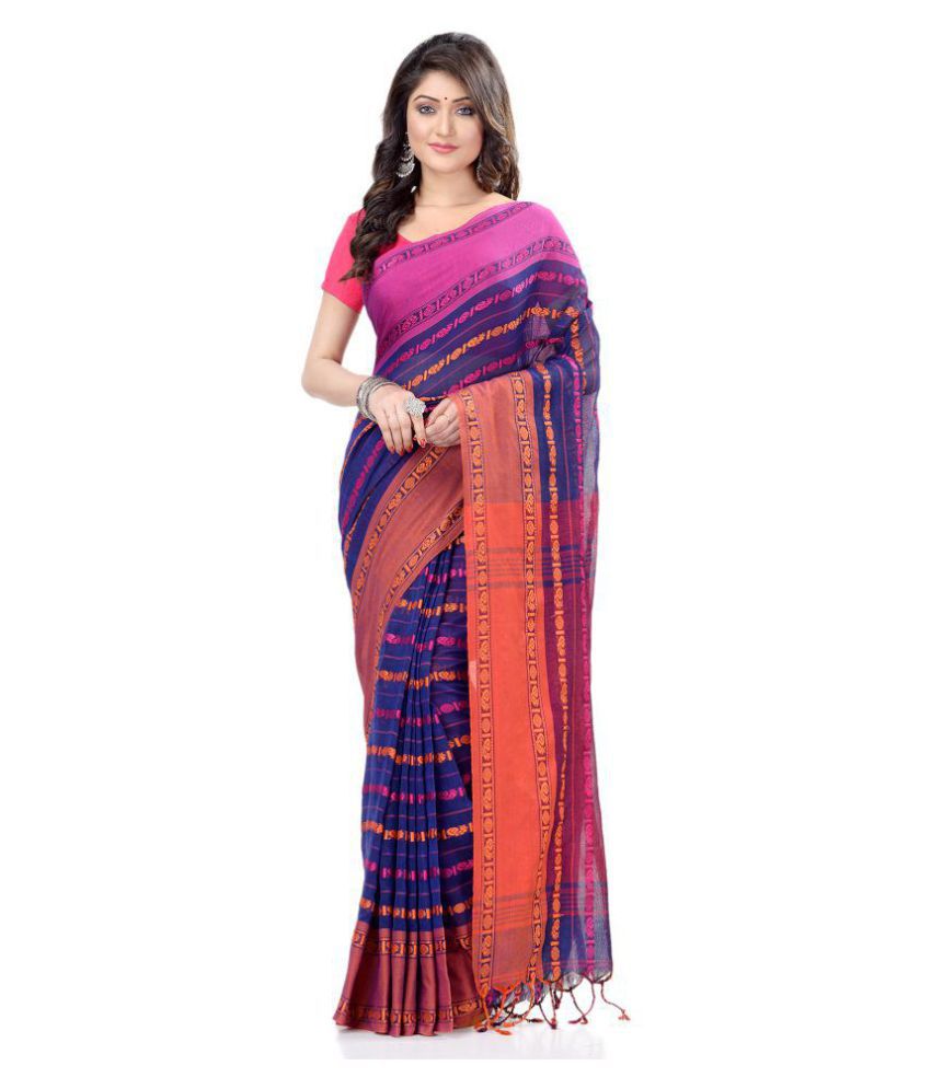     			Desh Bidesh - Multicolor Cotton Blend Saree With Blouse Piece (Pack of 1)