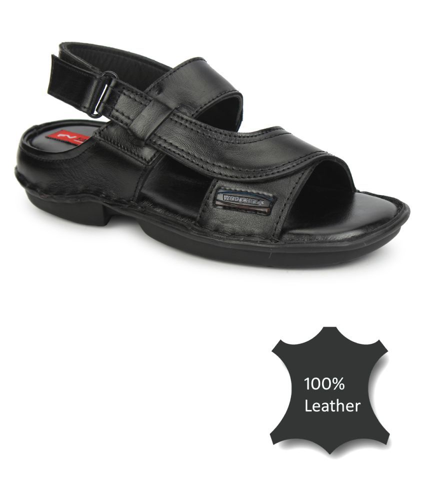 Fashion Victim Black Leather Sandals