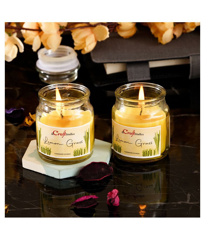     			eCraftIndia Lemon Grass Votive Jar Candle Scented - Pack of 2