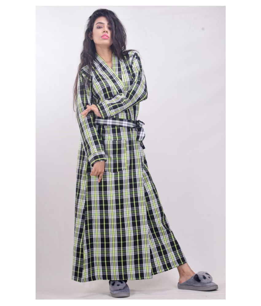     			CLYMAA Woolen Nighty & Night Gowns - Green