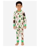 Lazy Shark Boys Cotton Blend Tshirt & Pajama Set ( Cream )