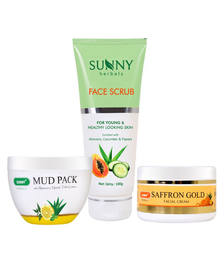     			SUNNY HERBALS Saffron Cream, Mud Pack & Face Scrub & Exfoliators 100 gm