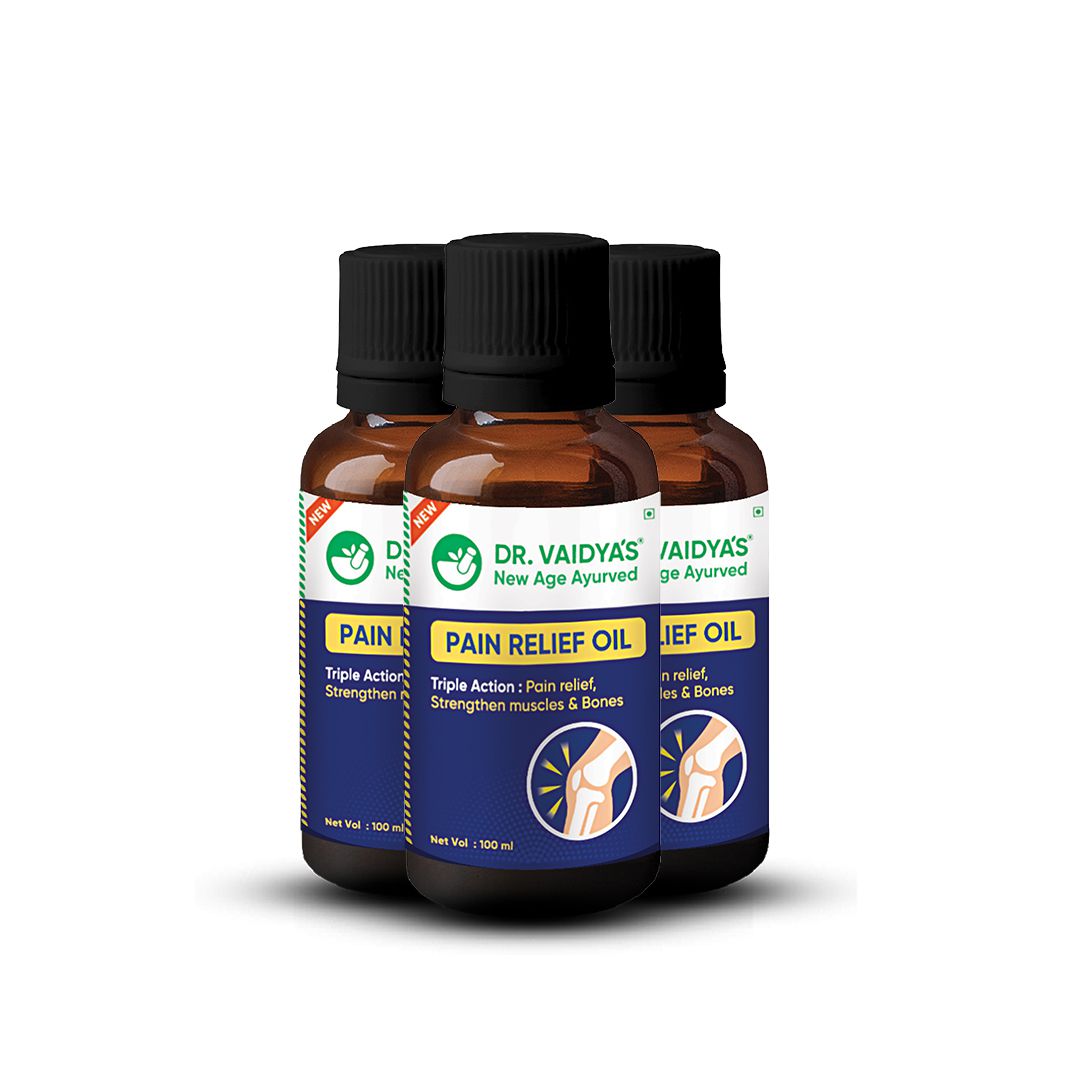     			Dr. Vaidya's Pain Relief Oil For Knee Pain, Joint & Muscle Pain Relief (100ml Each) Pack of 3