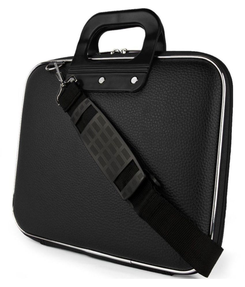 PU Leather Office Laptop Bag Briefcase with String & fit up to 15.6 Inch laptop