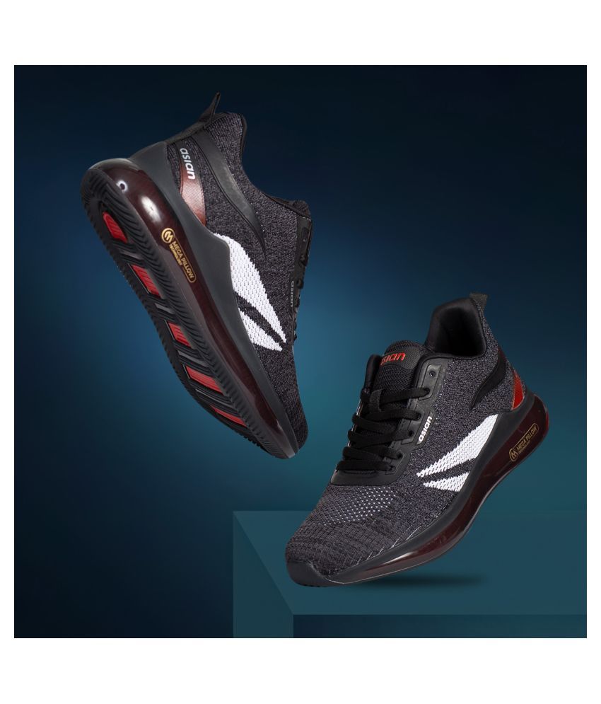 ASIAN Missile-03 Black Running Shoes 
