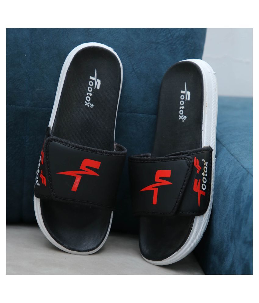 FOOTOX Black Slides Price in India- Buy FOOTOX Black Slides Online at  Snapdeal
