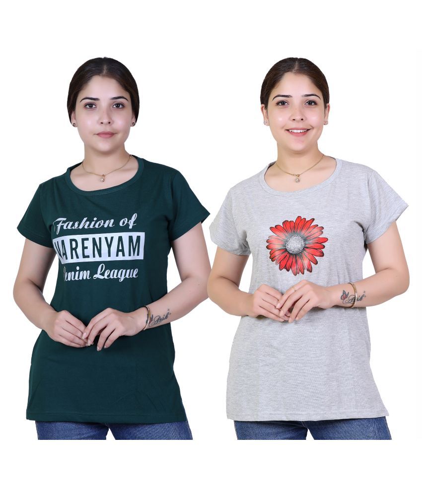     			Varenyam Cotton Regular Tops - Green Single