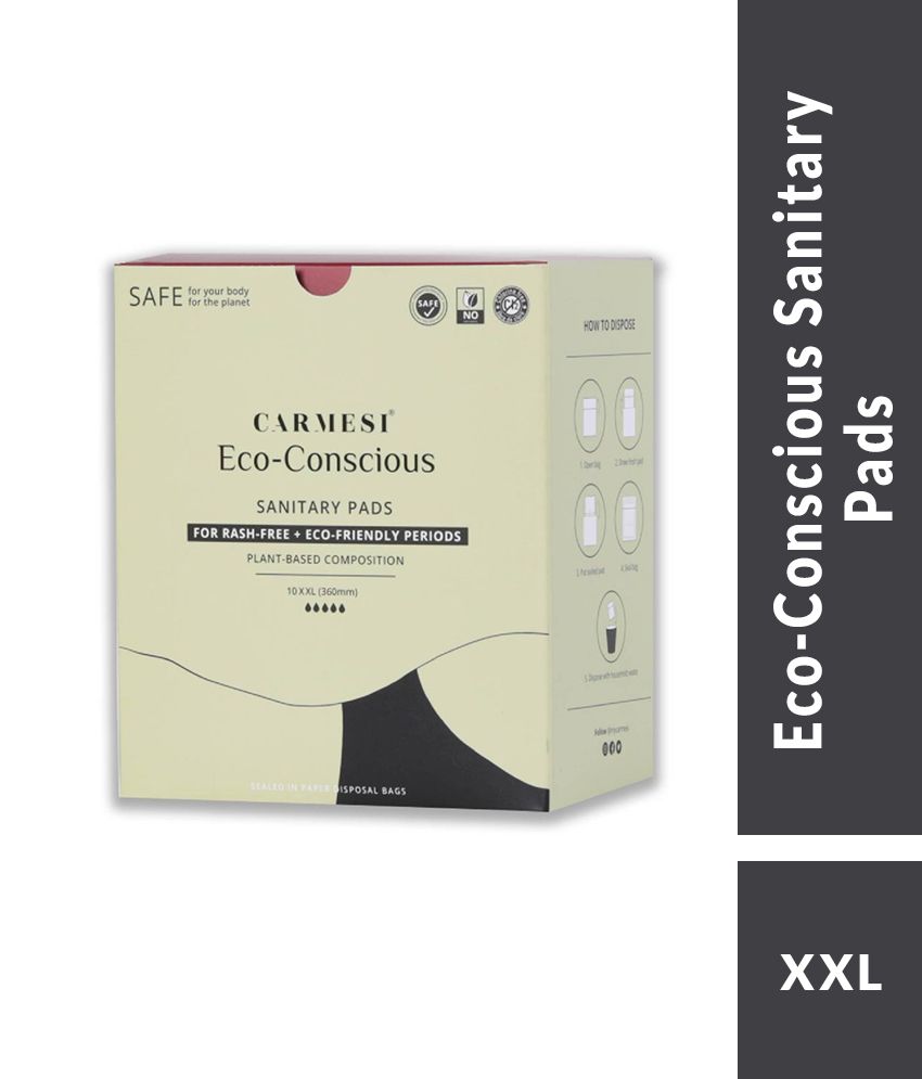 Carmesi Eco-Conscious Sanitary Pads (10 Pads, XXL)