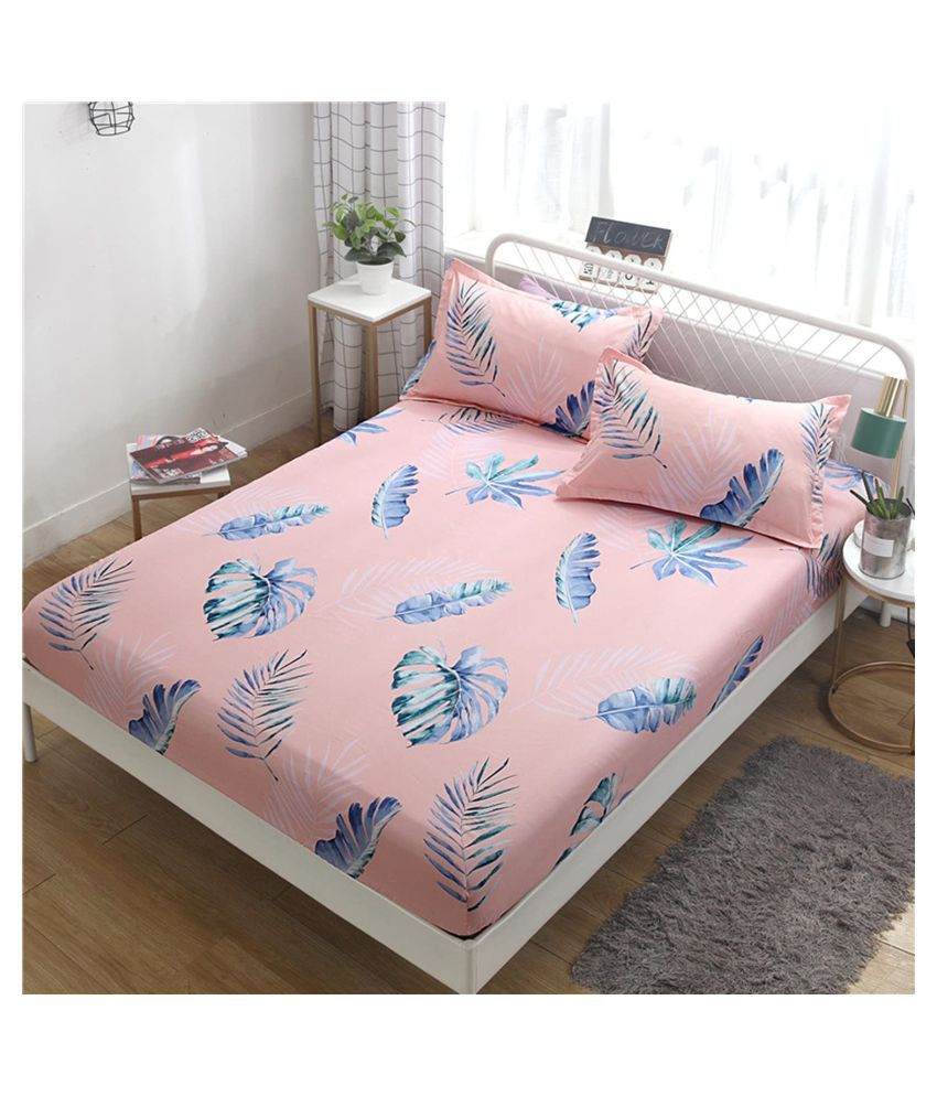     			House Of Quirk Polyester Double Bedsheet with 2 Pillow Covers ( 200 cm x 150 cm )